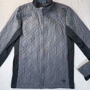 Novara Primaloft Quilted Hybrid Jacket Mens M Gray Excellent Full Zip Cycling